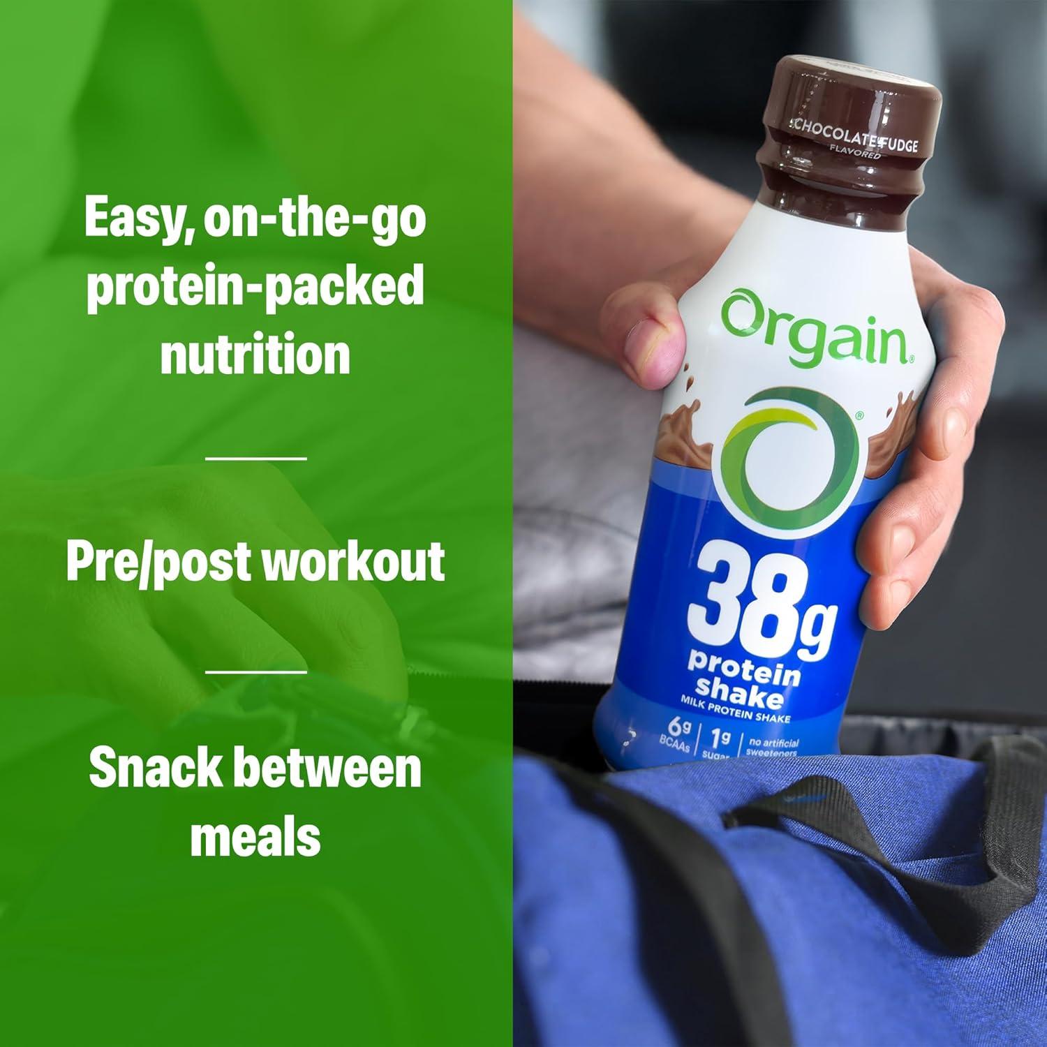 image:imageOrgain 30g High Protein Shake Dairy Isolate Milk Protein Chocolate Fudge 5g BCAAs 1g Sugar Per Serving Meal Replacement Ready to Drink Keto Friendly GlutenFree 11 Fl Oz Pack of 12Chocolate Fudge