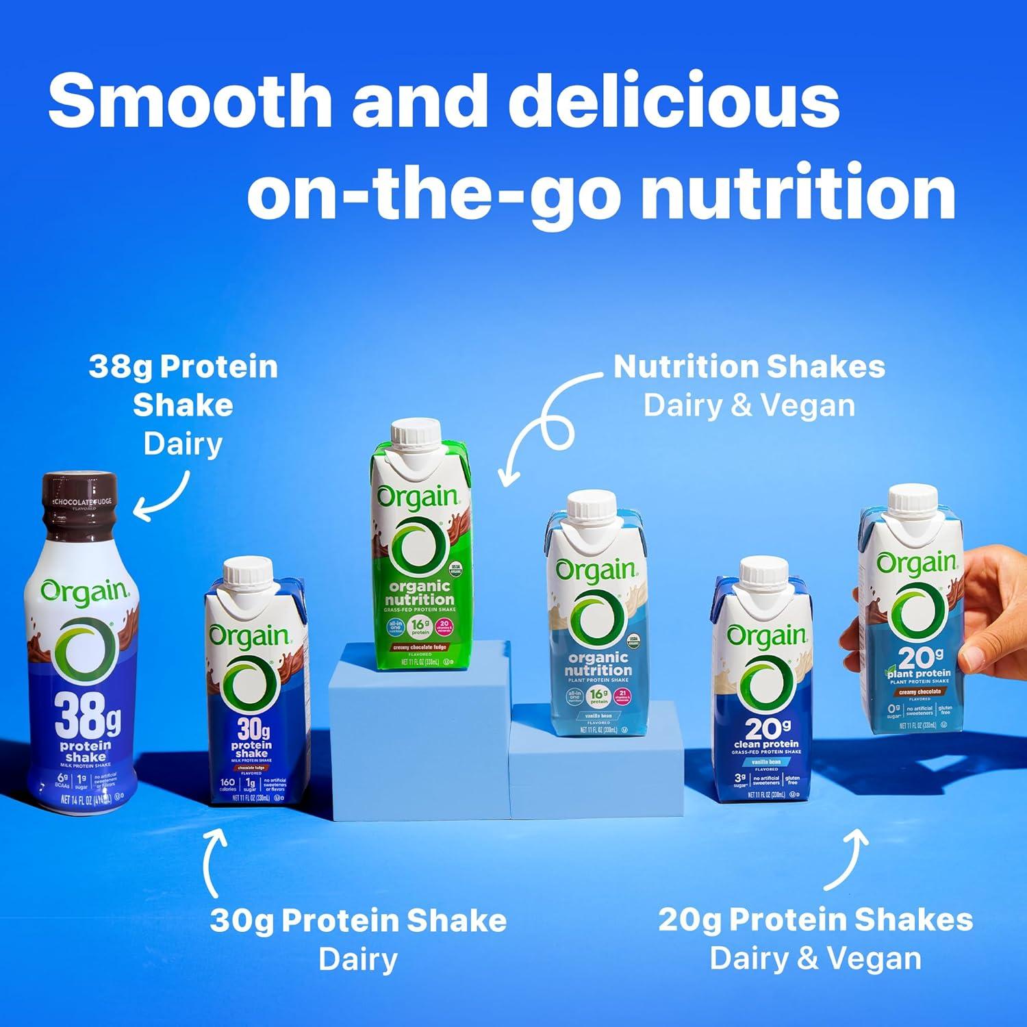 image:imageOrgain 30g High Protein Shake Dairy Isolate Milk Protein Chocolate Fudge 5g BCAAs 1g Sugar Per Serving Meal Replacement Ready to Drink Keto Friendly GlutenFree 11 Fl Oz Pack of 12Vanilla