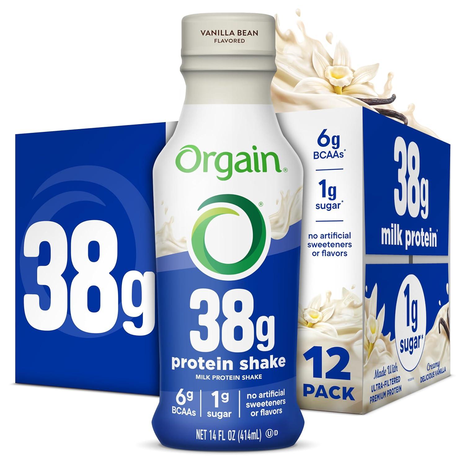 image:imageOrgain 30g High Protein Shake Dairy Isolate Milk Protein Chocolate Fudge 5g BCAAs 1g Sugar Per Serving Meal Replacement Ready to Drink Keto Friendly GlutenFree 11 Fl Oz Pack of 12Vanilla