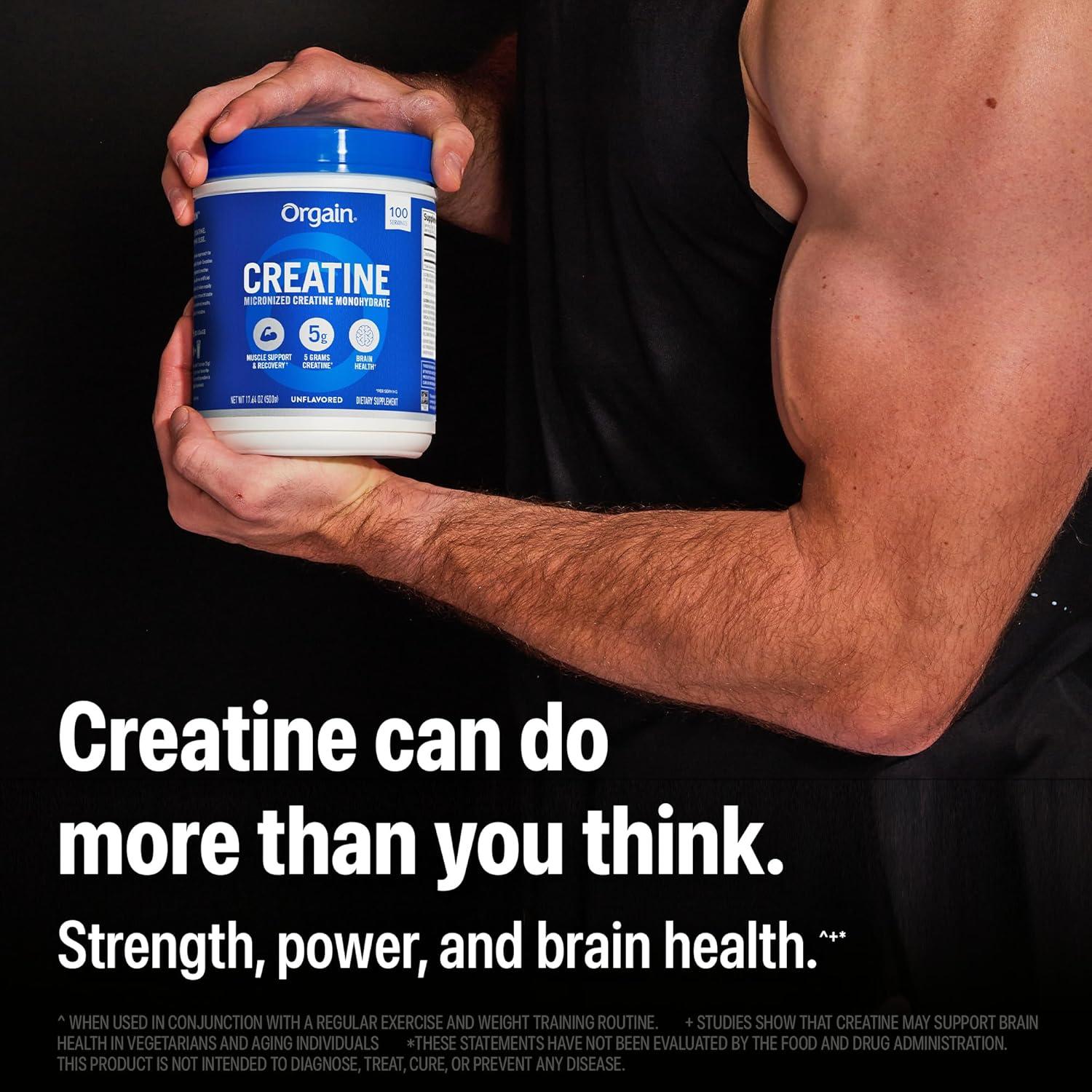 image:imageOrgain Creatine Monohydrate Micronized Powder 100 Servings Unflavored Supports Muscle Growth Post Workout Recovery and Brain Health No Artificial Additives for Men amp Women Packaging May Vary11 Pound Pack of 2