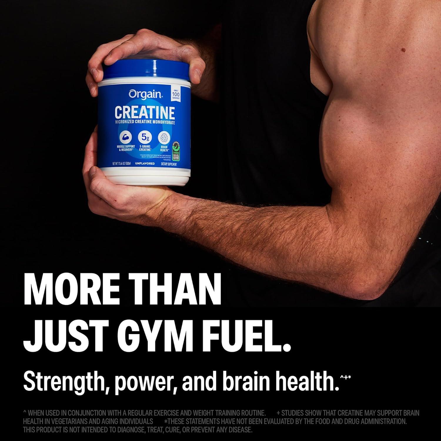 image:imageOrgain Creatine Monohydrate Micronized Powder 100 Servings Unflavored Supports Muscle Growth Post Workout Recovery and Brain Health No Artificial Additives for Men amp Women Packaging May Vary11 Pound Pack of 1