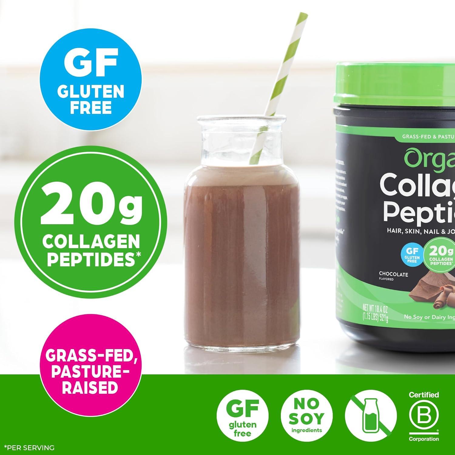 image:imageOrgain Hydrolyzed Collagen Peptides Powder For Women amp Men Chocolate 20g Grass Fed Collagen Hair Skin Nail amp Joint Support Supplement Paleo amp Keto NonGMO Type I and III 1lb