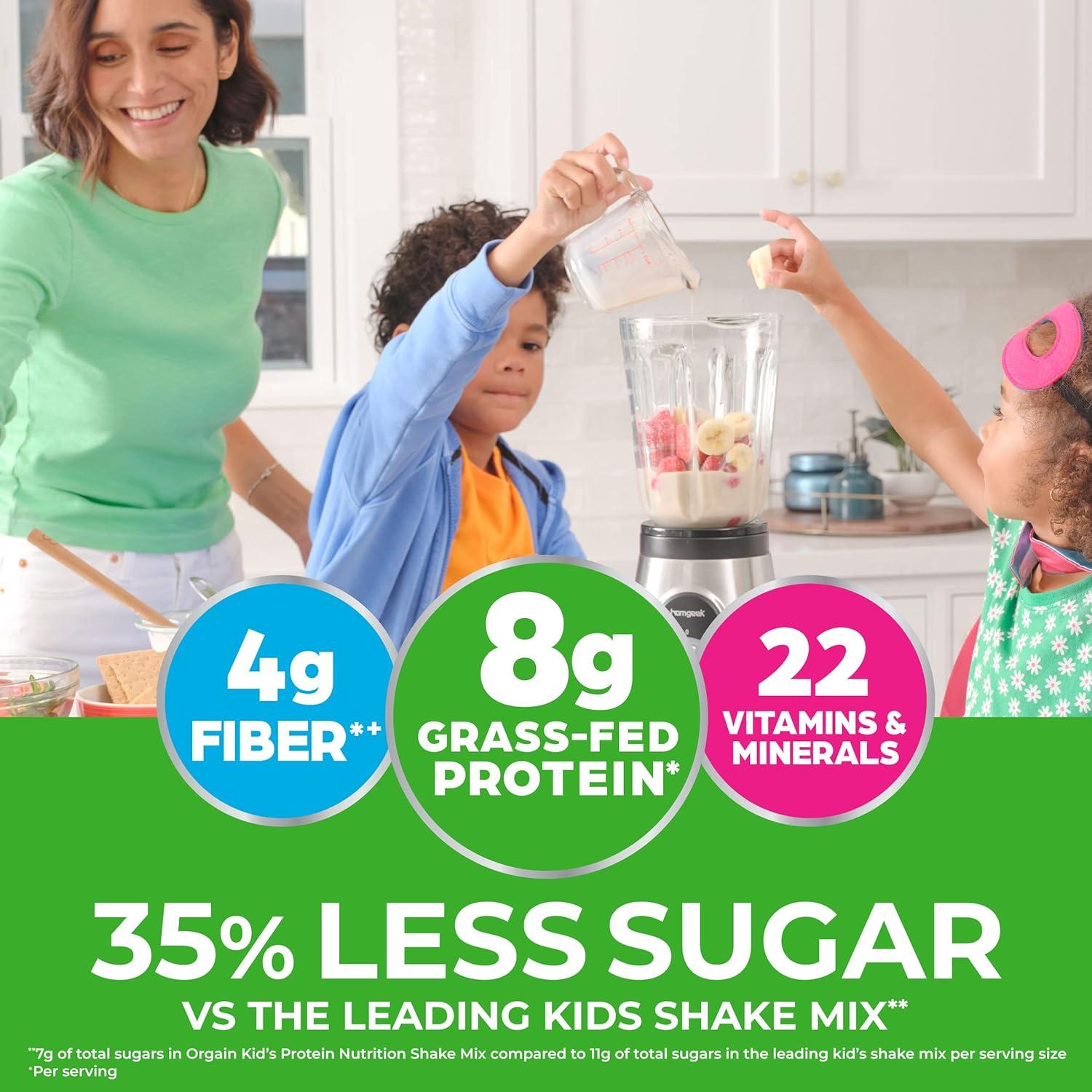image:imageOrgain Kids Protein Powder Shake Mix Vanilla Bean Ice Cream 8g GrassFed Dairy Protein 4g Fiber 22 Vitamins amp Minerals Gluten Free No Soy Ingredients Adds Healthy Nutrients to Kids Snacks 1lb