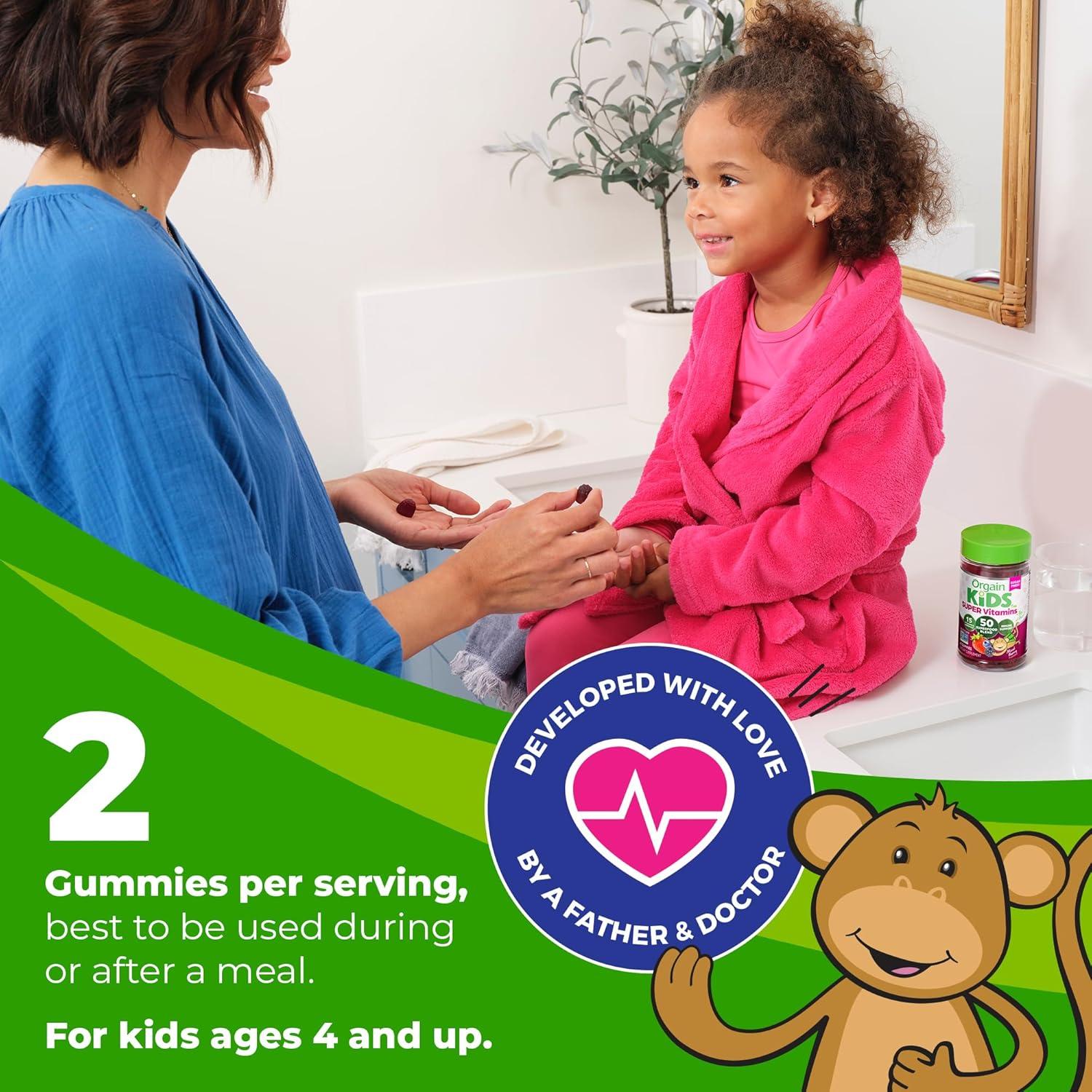 image:imageOrgain Kids Sugar Free Multivitamin Gummies Vegan amp Plant Based 50 Superfoods 15 Vitamins and Minerals Immune Support and 3g of Fiber Mixed Berry Ages 4 1 Month Supply 60 Gummies1 Count Pack of 1