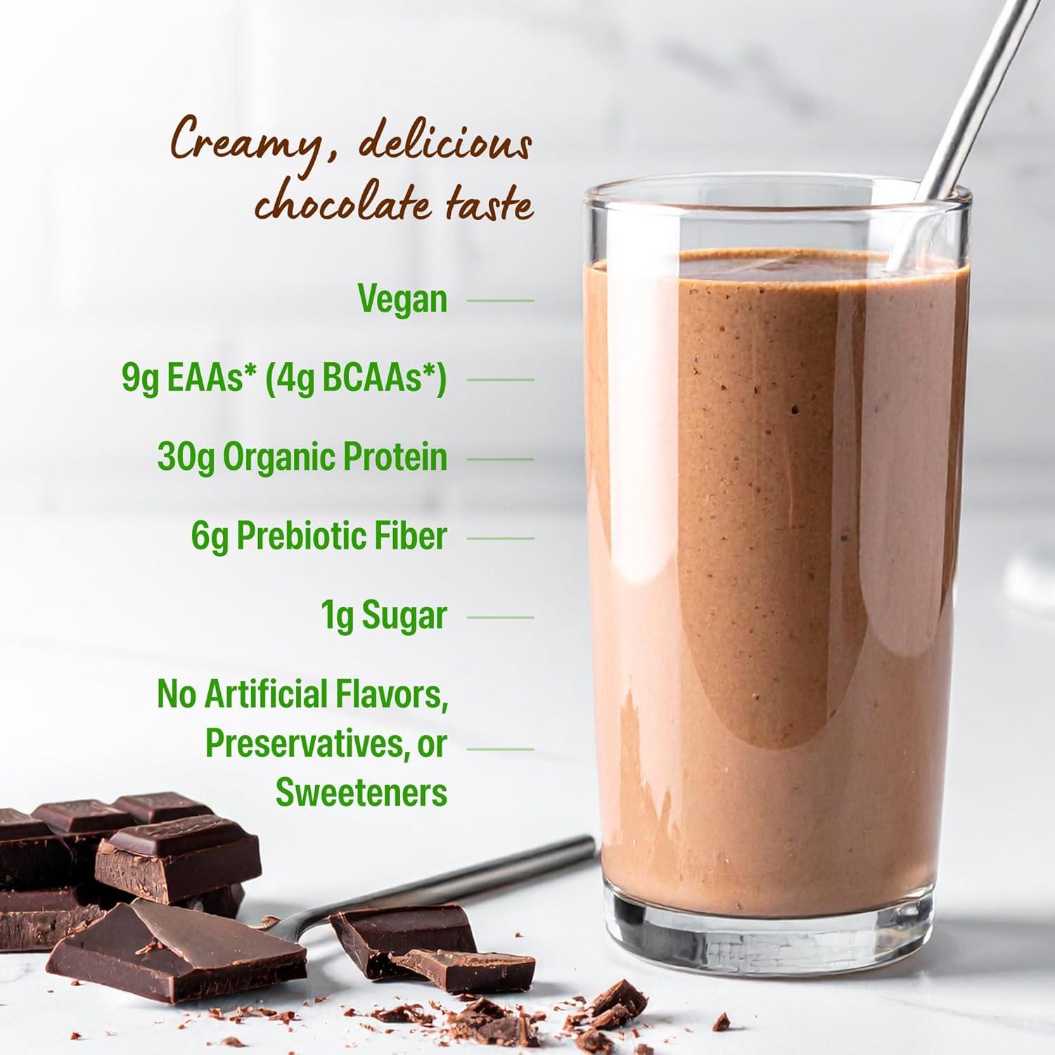 image:imageOrgain Organic 30g Vegan Protein Powder Chocolate 9g EAAs BCAAs Plant Protein 6g Prebiotic Fiber 1g Sugar PreWorkout Muscle Support Recovery 201lb Packaging May VaryChocolate