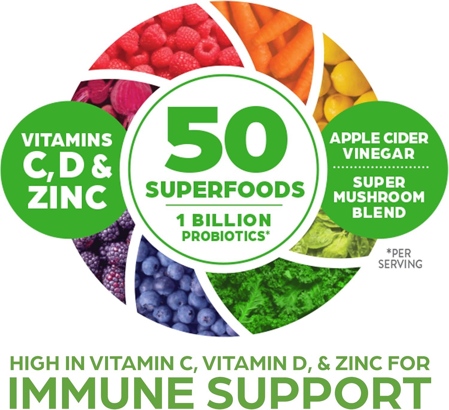 image:imageOrgain Organic Greens 50 Superfoods Immunity Up Powder Honeycrisp Apple Immune Support Probiotics Vitamin C D amp Zinc Apple Cider Vinegar Ashwagandha Cordyceps amp Reishi Mushrooms 062lbHoneycrisp Apple