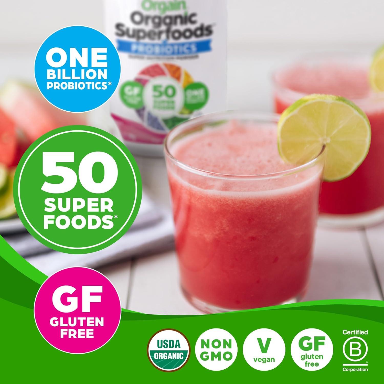 image:imageOrgain Organic Greens Powder 50 Superfoods Berry 1 Billion Probiotics for Digestive Health Antioxidants Vegan PlantBased GlutenFree NonGMO Green Juice amp Smoothie Drink Mix 062lbBerry