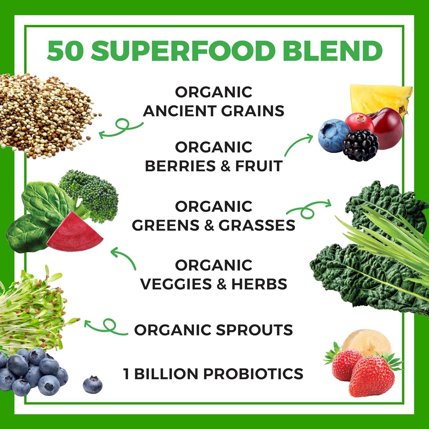 image:imageOrgain Organic Greens Powder 50 Superfoods Berry 1 Billion Probiotics for Digestive Health Antioxidants Vegan PlantBased GlutenFree NonGMO Green Juice amp Smoothie Drink Mix 062lbBerry