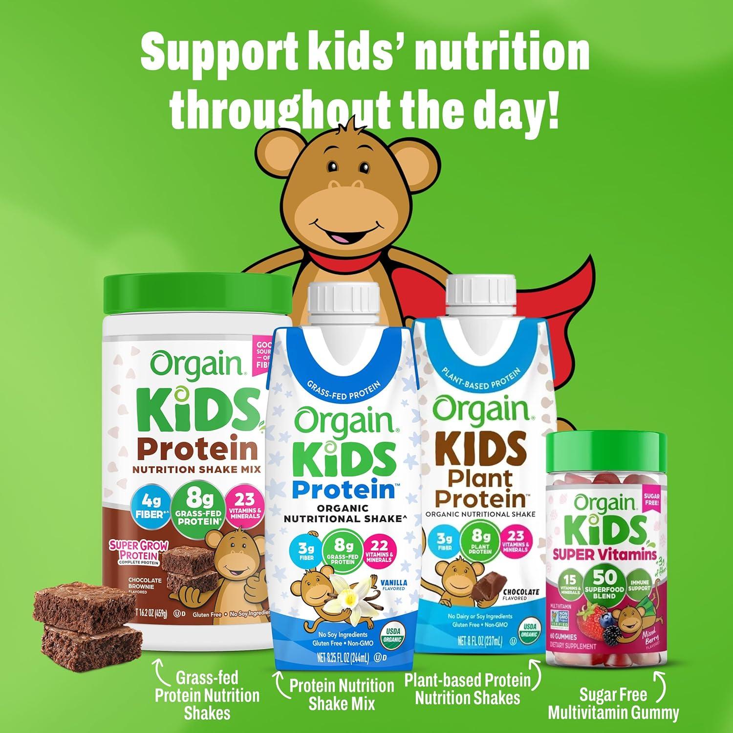 image:imageOrgain Organic Kids Nutritional Protein Shake Chocolate Healthy Kids Snacks 8g Dairy Protein 3g Fiber 22 Vitamins amp Minerals No Soy Ingredients Gluten Free NonGMO 825 Fl Oz Pack of 12Chocolate Vanilla Bundle