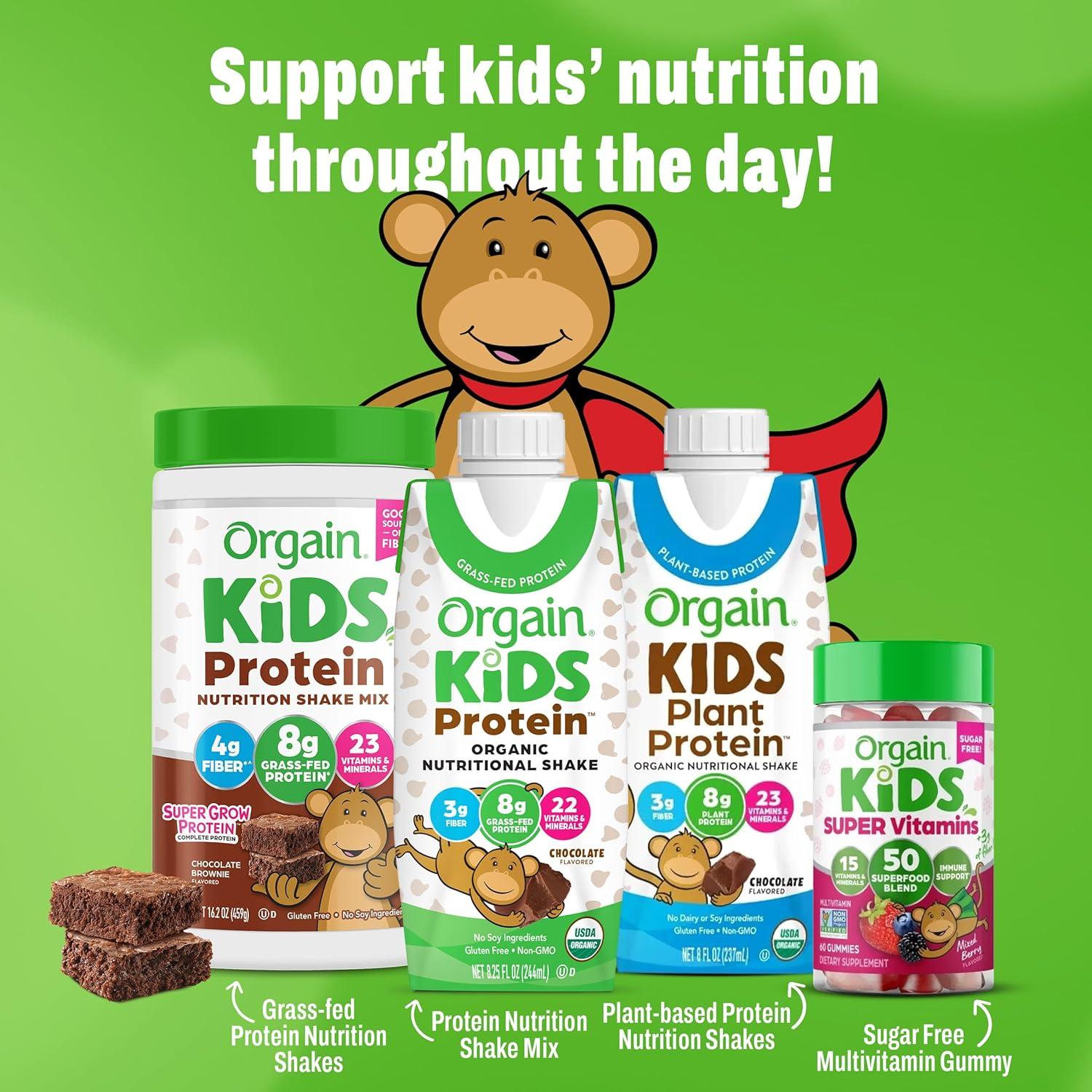 image:imageOrgain Organic Kids Nutritional Protein Shake Chocolate Healthy Kids Snacks 8g Dairy Protein 3g Fiber 22 Vitamins amp Minerals No Soy Ingredients Gluten Free NonGMO 825 Fl Oz Pack of 12Chocolate