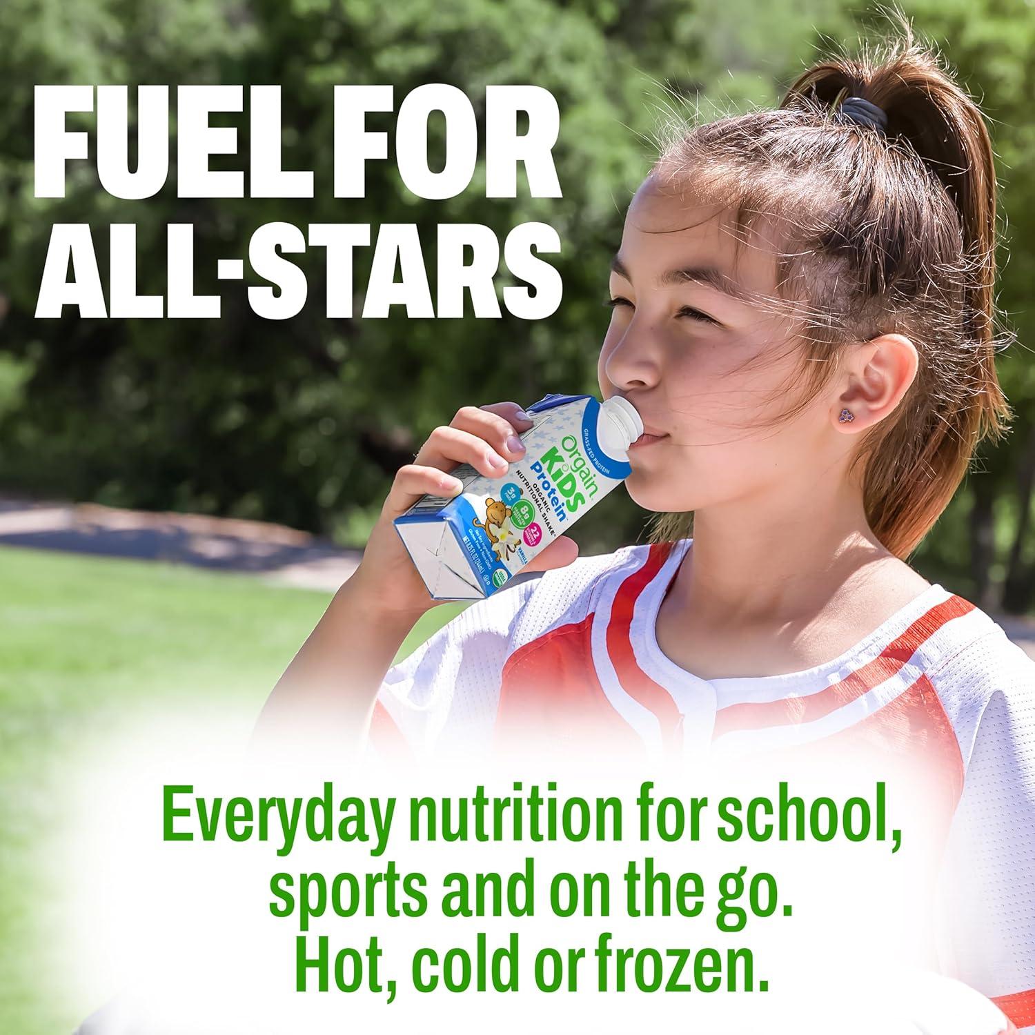 image:imageOrgain Organic Kids Nutritional Protein Shake Chocolate Healthy Kids Snacks 8g Dairy Protein 3g Fiber 22 Vitamins amp Minerals No Soy Ingredients Gluten Free NonGMO 825 Fl Oz Pack of 12Vanilla