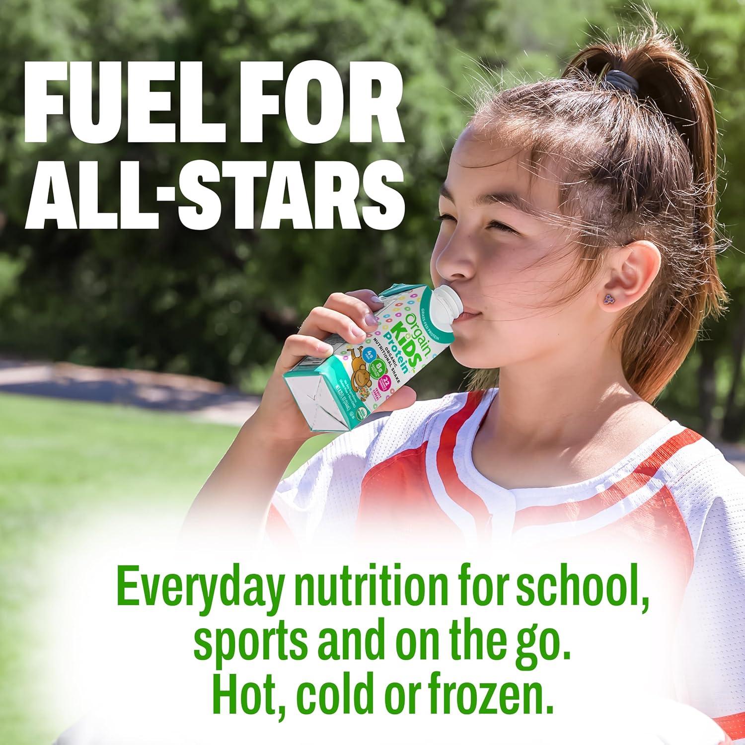image:imageOrgain Organic Kids Nutritional Protein Shake Fruity Cereal Kids Snacks with 8g Dairy Protein 22 Vitamins amp Minerals Fruits amp Vegetables Gluten Free Soy Free NonGMO 825 Fl Oz Pack of 12