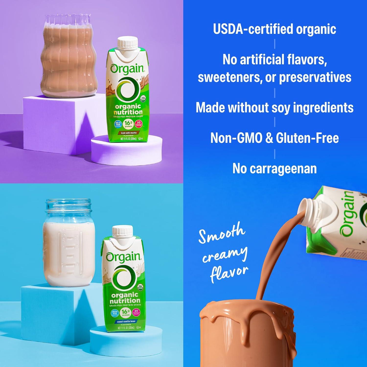 image:imageOrgain Organic Nutritional Protein Shake Creamy Chocolate Fudge 16g Grass Fed Whey Protein Meal Replacement 20 Vitamins amp Minerals Fruits amp Vegetables Gluten Free NonGMO 11 Fl Oz 12 PackVariety Pack