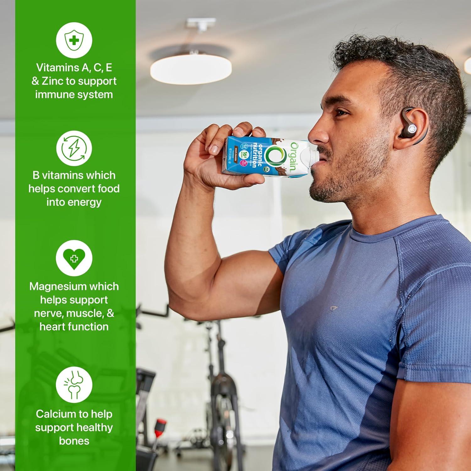 image:imageOrgain Organic Nutritional Vegan Protein Shake Vanilla Bean 16g Plant Based Protein Meal Replacement 21 Vitamins amp Minerals Fruits amp Vegetables Gluten Free NonGMO 11 Fl Oz Pack of 12Chocolate