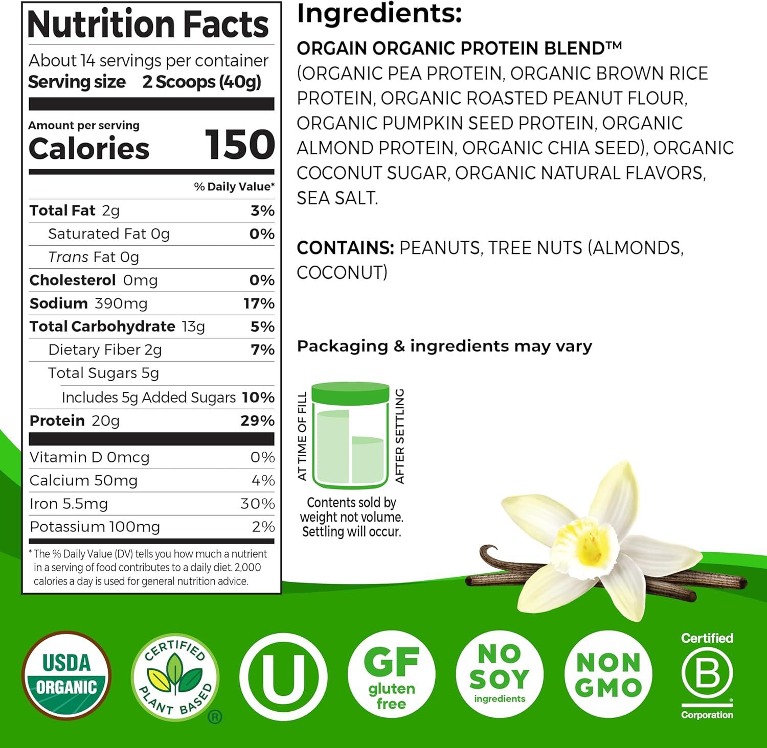 image:imageOrgain Organic Simple Vegan Protein Powder Bundle Chocolate amp Vanilla 20g Plant Based Protein 125 lb Each Gluten Free No Artificial Sweeteners