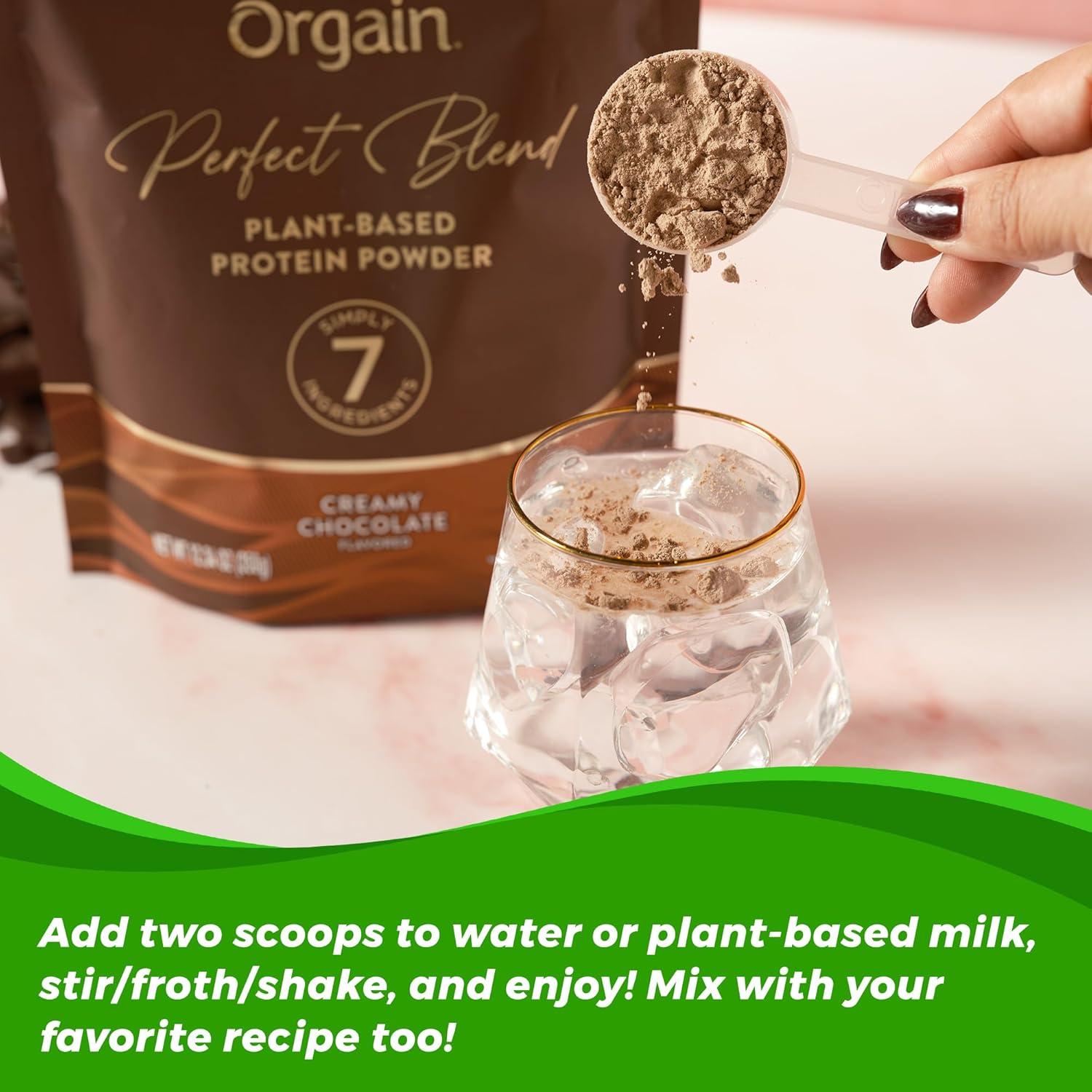 image:imageOrgain Organic Vegan Perfect Blend Protein Powder 20g Clean Plant Protein 6 Ingredients lt1g Sugar Gluten Free NonGMO No Artificial Flavors Stevia Extract Dairy or Soy Ingredients VanillaChocolate