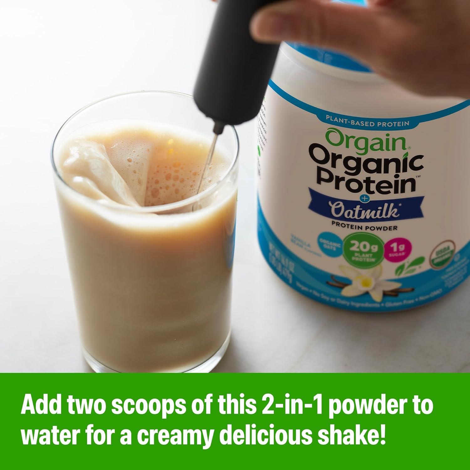 image:imageOrgain Organic Vegan Protein Powder Oat Milk Vanilla Bean 20g Plant Based Protein Gluten Free No Dairy Soy or Lactose Ingredients Low Sugar NonGMO Kosher For Shakes amp Smoothies 105lbVanilla Bean