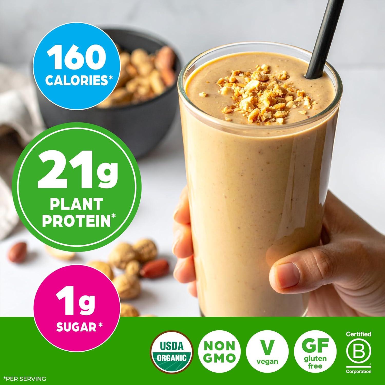 image:imageOrgain Organic Vegan Protein Powder Chocolate Peanut Butter 21g Plant Protein 6g Prebiotic Fiber Low Net Carb No Lactose Ingredients No Added Sugar NonGMO For Shakes amp Smoothies 203 lbPeanut Butter Flavored