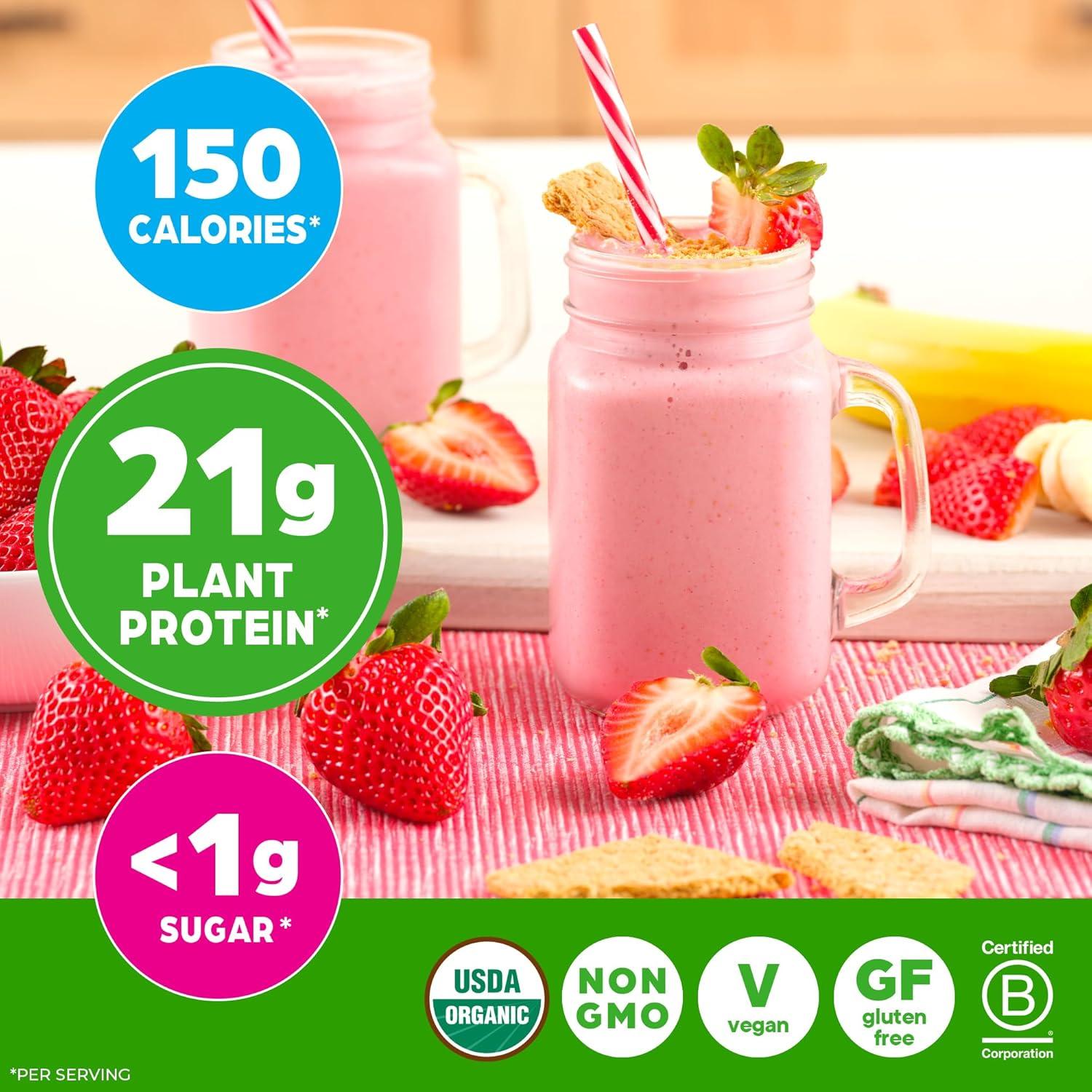 image:imageOrgain Organic Vegan Protein Powder Strawberries amp Cream 21g Plant Based Protein 4g Prebiotic Fiber Low Net Carb No Lactose Ingredients No Added Sugar NonGMO For Shakes amp Smoothies 203 lbStrawberries Cream