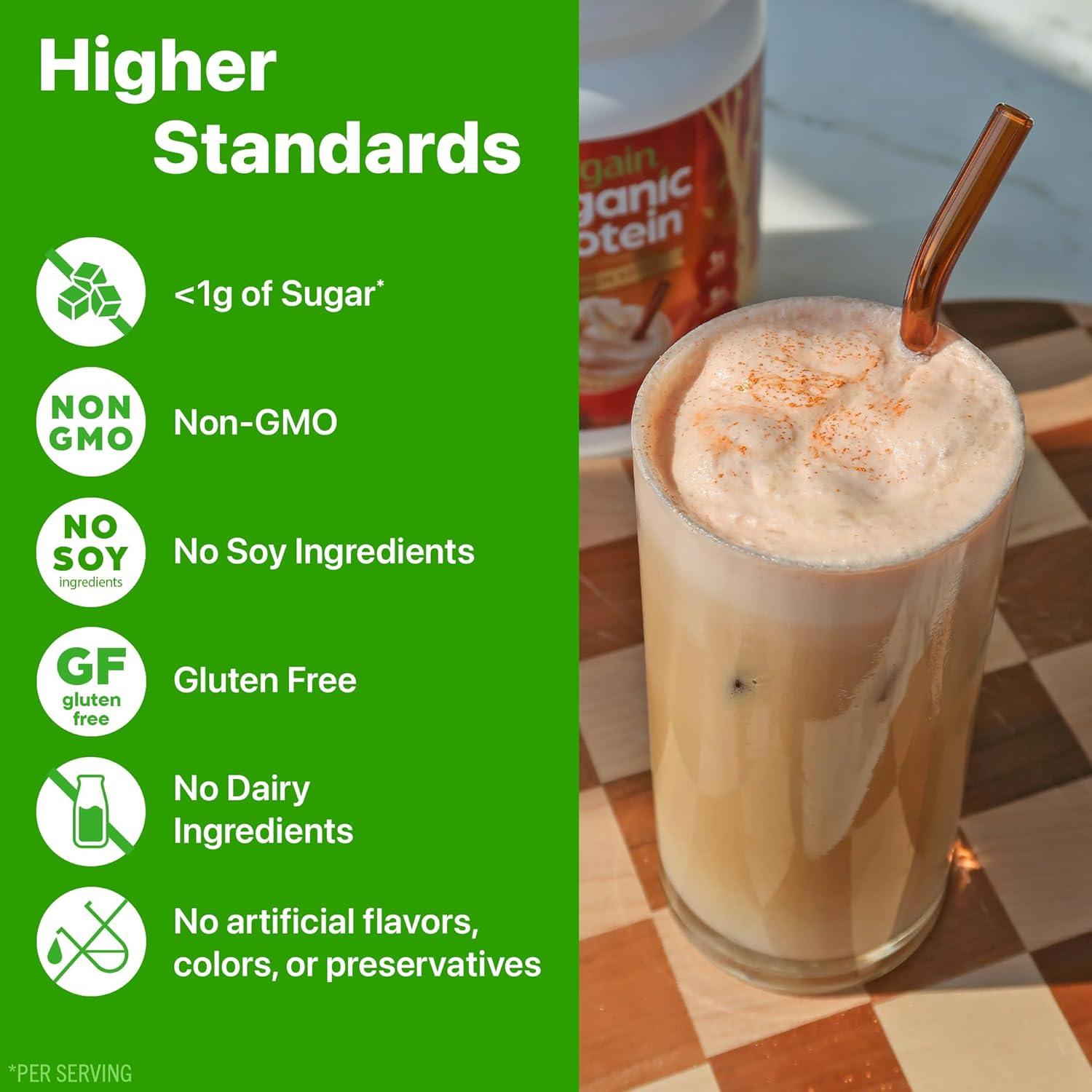 image:imageOrgain Organic Vegan Protein Powder Strawberries amp Cream 21g Plant Based Protein 4g Prebiotic Fiber Low Net Carb No Lactose Ingredients No Added Sugar NonGMO For Shakes amp Smoothies 203 lbPumpkin Spice