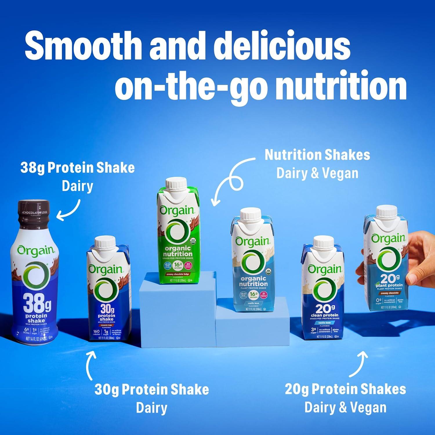 image:imageOrgain Organic Vegan Protein Shake Creamy Chocolate 20g Plant Based Protein Ready to Drink Fruits amp Vegetables Gluten Free Kosher No Soy or Dairy Ingredients 11 Fl Oz Pack of 12Plant Protein