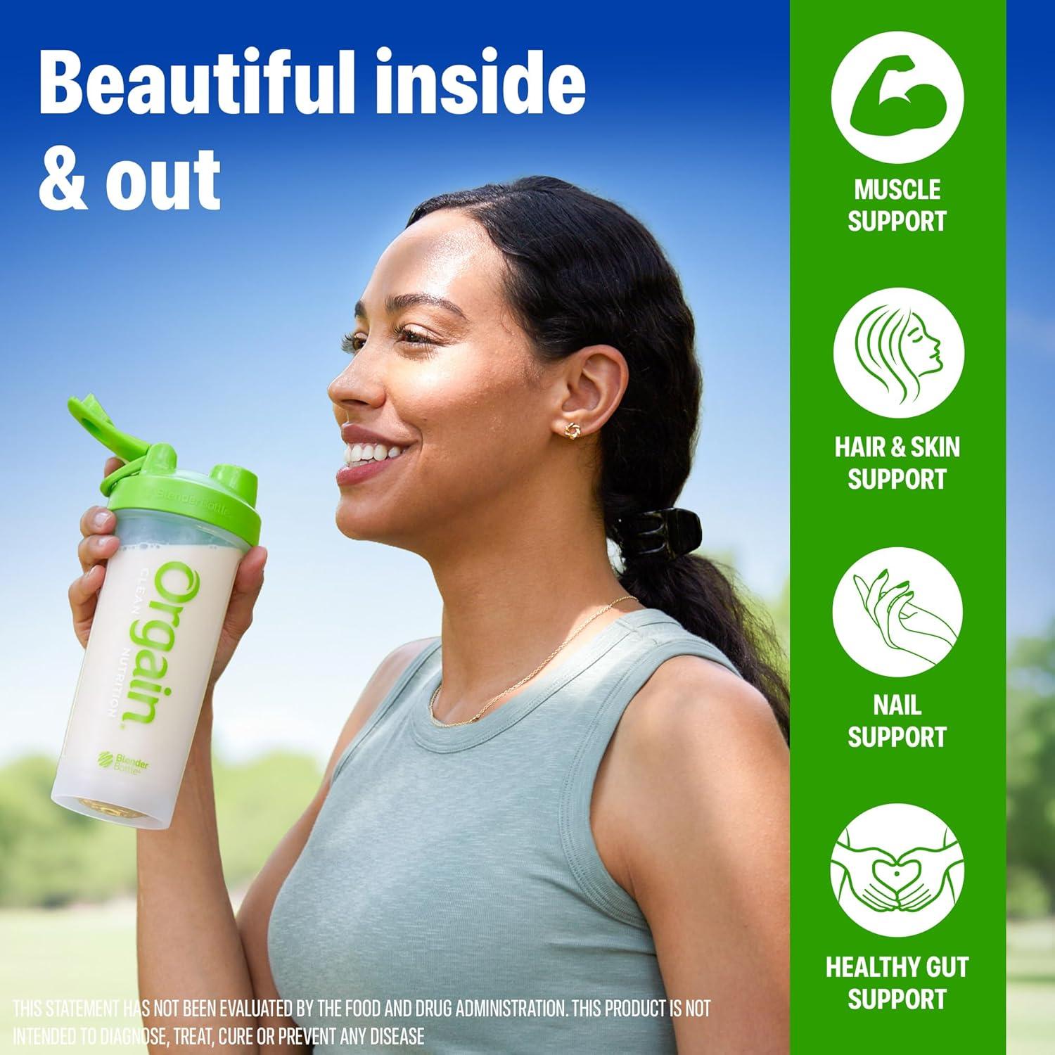 image:imageOrgain Protein Powder Collagen Vanilla Bean 25g of Protein 10g Collagen Peptides Type I amp III 1B CFU Probiotics Supports Hair Skin Nail Joint amp Gut Health Gluten Free 16lbCreamy Chocolate Fudge