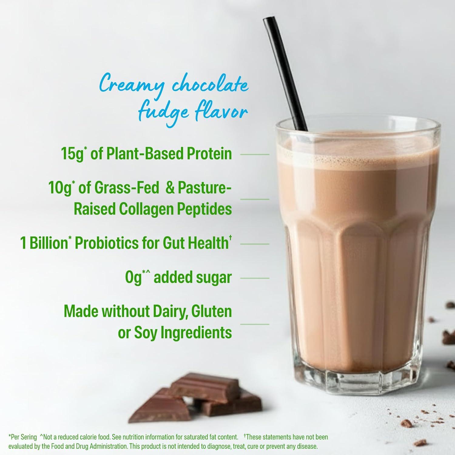 image:imageOrgain Protein Powder Collagen Vanilla Bean 25g of Protein 10g Collagen Peptides Type I amp III 1B CFU Probiotics Supports Hair Skin Nail Joint amp Gut Health Gluten Free 16lbCreamy Chocolate Fudge
