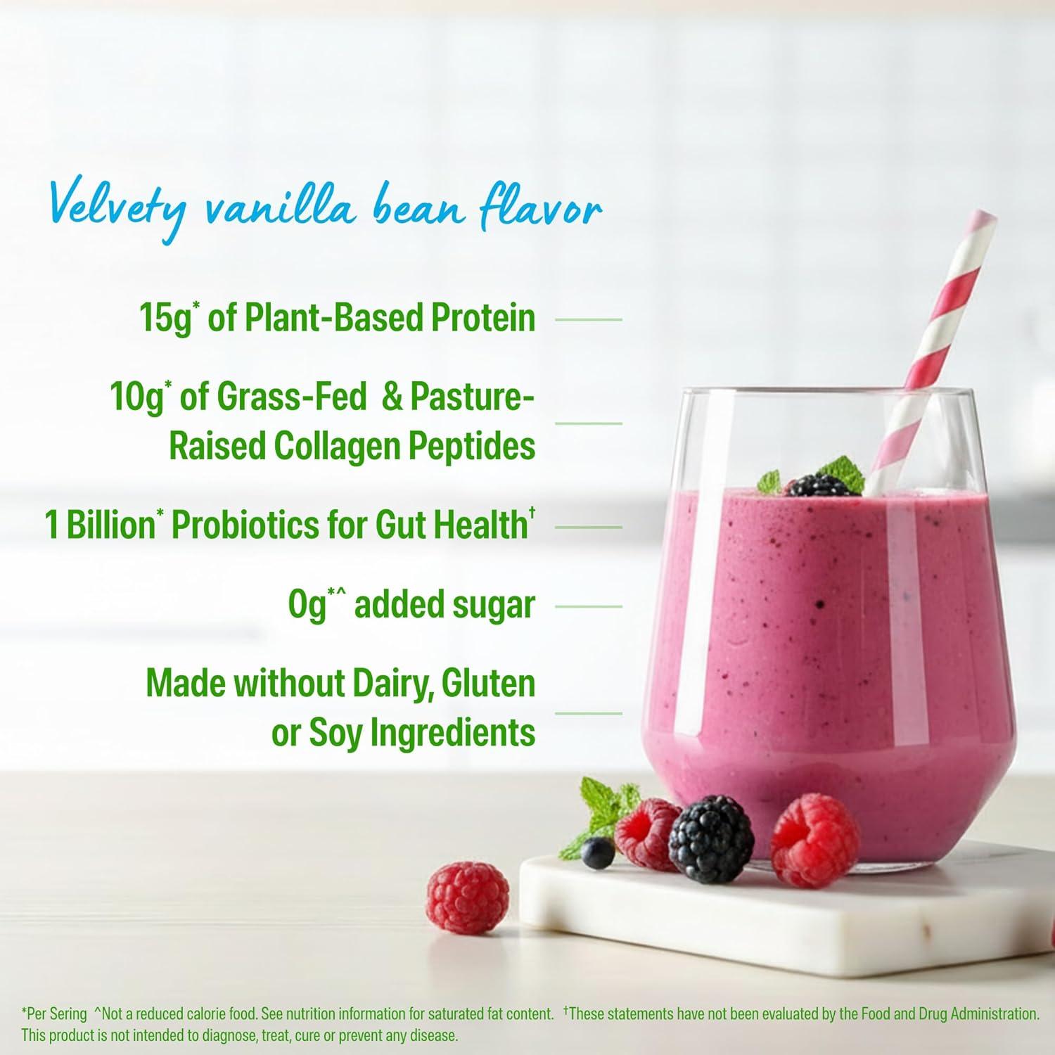 image:imageOrgain Protein Powder Collagen Vanilla Bean 25g of Protein 10g Collagen Peptides Type I amp III 1B CFU Probiotics Supports Hair Skin Nail Joint amp Gut Health Gluten Free 16lbVanilla Bean