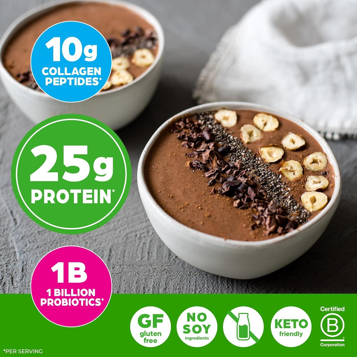 image:imageOrgain Protein Powder Collagen Vanilla Bean 25g of Protein 10g Collagen Peptides Type I amp III 1B CFU Probiotics Supports Hair Skin Nail Joint amp Gut Health Gluten Free 16lbCreamy Chocolate Fudge
