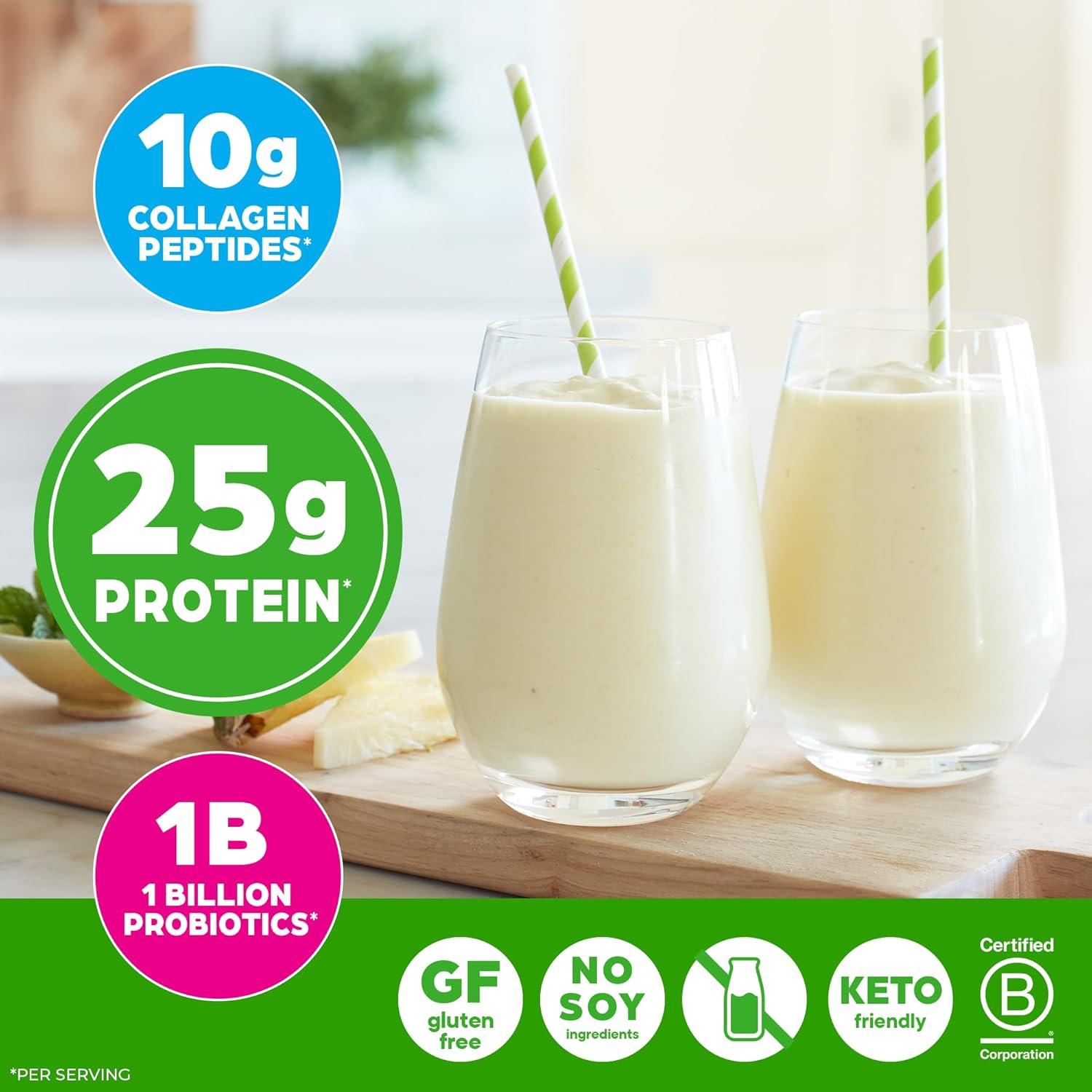 image:imageOrgain Protein Powder Collagen Vanilla Bean 25g of Protein 10g Collagen Peptides Type I amp III 1B CFU Probiotics Supports Hair Skin Nail Joint amp Gut Health Gluten Free 16lbVanilla Bean