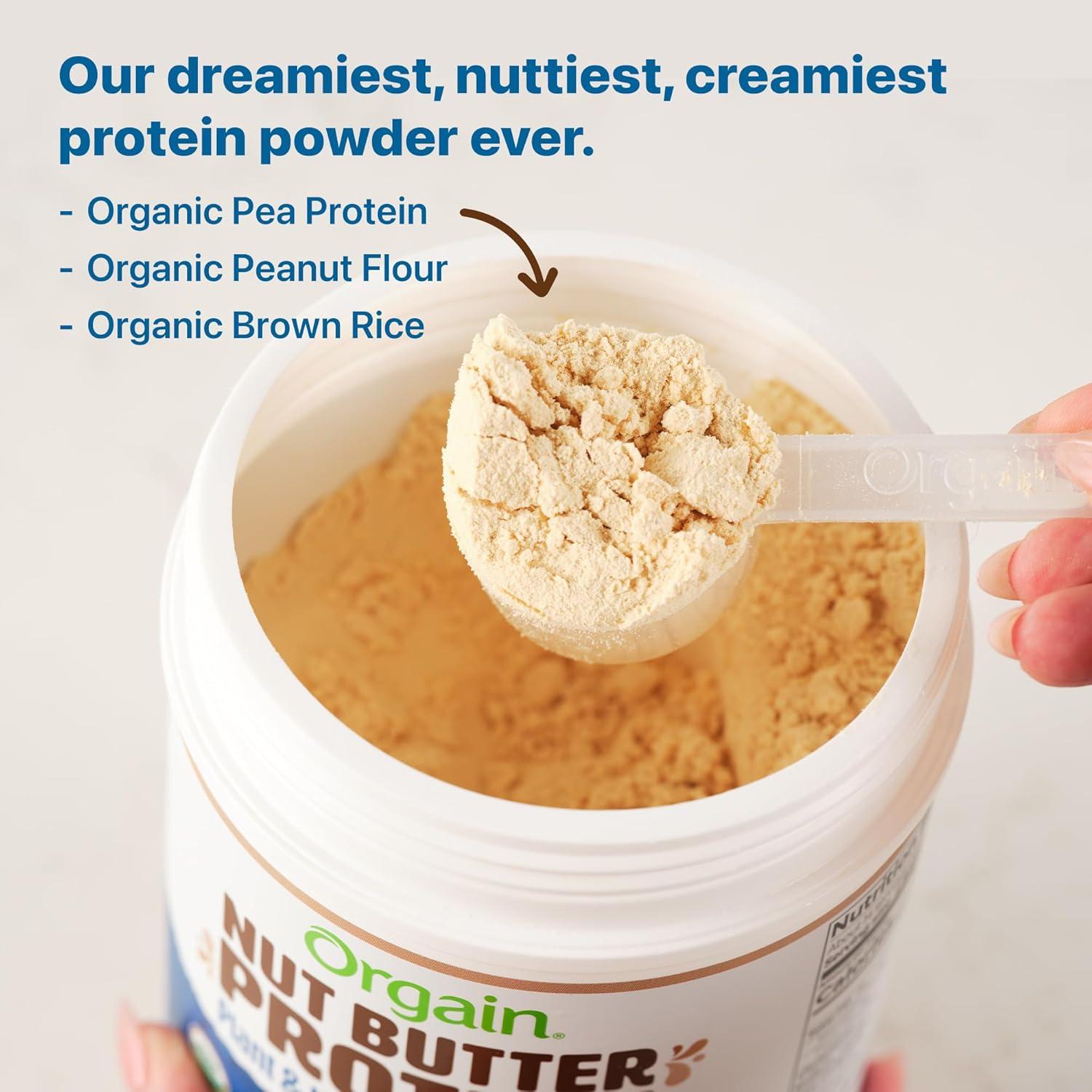 image:imageOrgain X Justins Organic Vegan Nut Butter Protein Powder Peanut Butter 20g Plant Protein 2g Sugar Gluten Free No Dairy Soy Ingredients or Artificial Flavors 117 lbVanilla Almond Butter