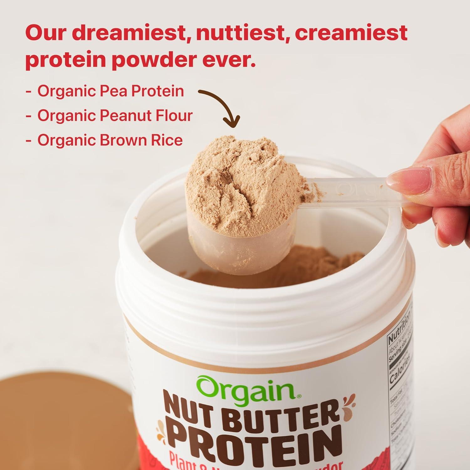 image:imageOrgain X Justins Organic Vegan Nut Butter Protein Powder Peanut Butter 20g Plant Protein 2g Sugar Gluten Free No Dairy Soy Ingredients or Artificial Flavors 117 lbDark Chocolate Peanut Butter