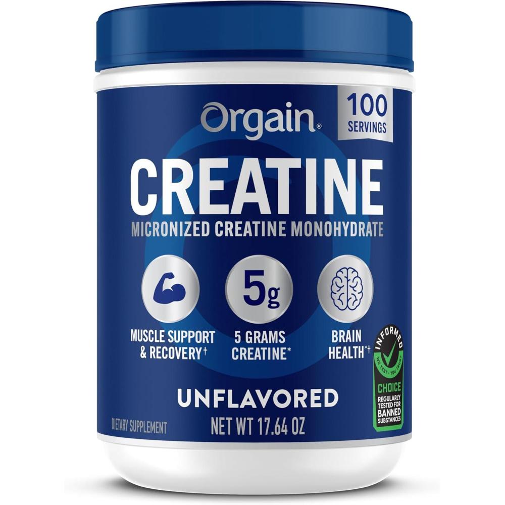 image:imageOrgain Creatine Monohydrate Micronized Powder 100 Servings Unflavored Supports Muscle Growth Post Workout Recovery and Brain Health No Artificial Additives for Men amp Women Packaging May Vary11 Pound Pack of 1