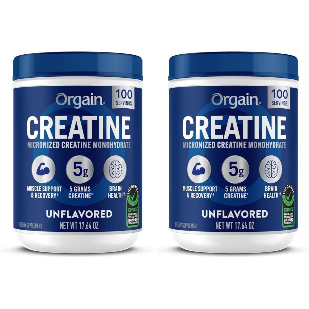 image:imageOrgain Creatine Monohydrate Micronized Powder 100 Servings Unflavored Supports Muscle Growth Post Workout Recovery and Brain Health No Artificial Additives for Men amp Women Packaging May Vary11 Pound Pack of 2