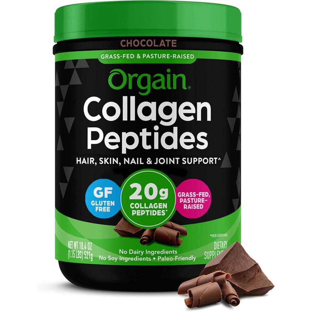 image:imageOrgain Hydrolyzed Collagen Peptides Powder For Women amp Men Chocolate 20g Grass Fed Collagen Hair Skin Nail amp Joint Support Supplement Paleo amp Keto NonGMO Type I and III 1lb