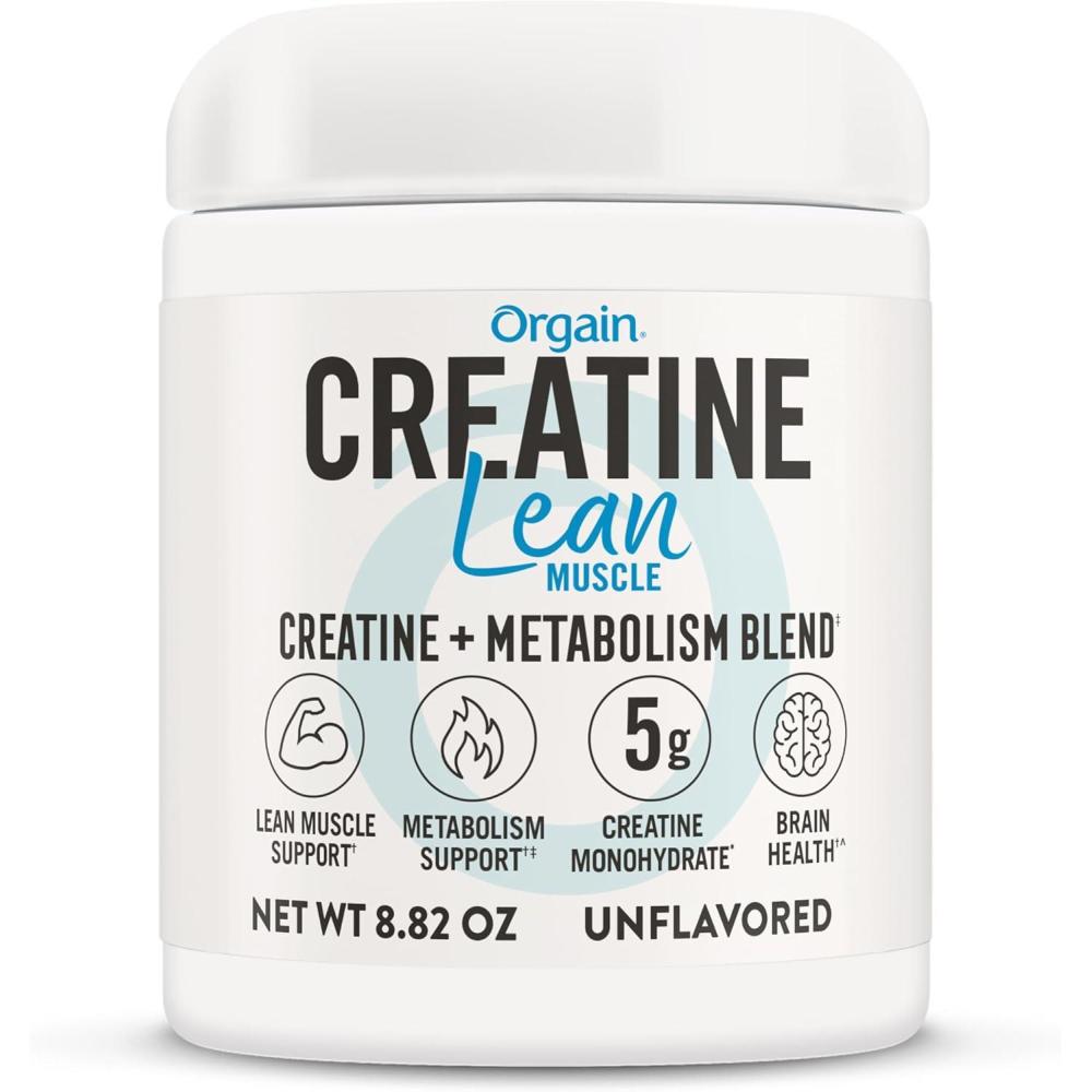 image:imageOrgain Micronized Creatine Monohydrate Lean Muscle Powder with Metabolism Blend Unflavored 50 Servings Supports Muscle Strength and Brain Health No Dairy or Soy Gluten Free Vegan