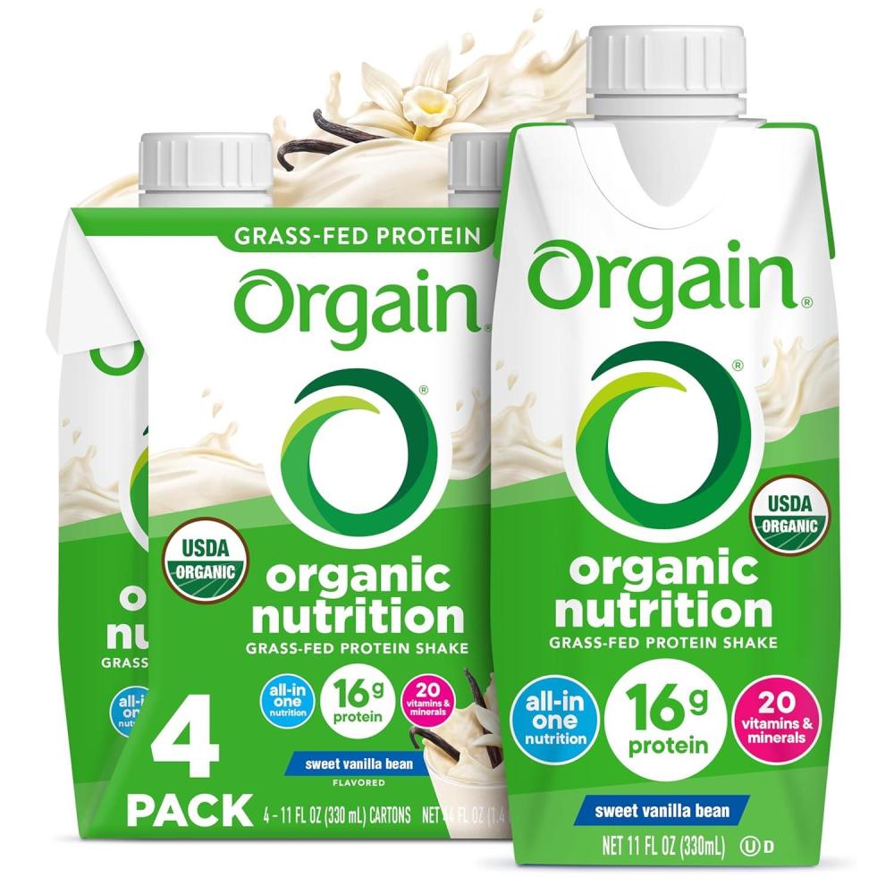 image:imageOrgain Organic Nutritional Protein Shake Strawberries amp Cream 16g Grass Fed Whey Protein Meal Replacement 20 Vitamins amp Minerals Fruits amp Vegetables Gluten Free NonGMO 11 Fl Oz 12 PackVanilla