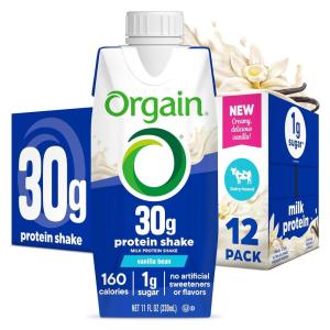 image:imageOrgain 30g High Protein Shake Dairy Isolate Milk Protein Chocolate Fudge 5g BCAAs 1g Sugar Per Serving Meal Replacement Ready to Drink Keto Friendly GlutenFree 11 Fl Oz Pack of 12Vanilla