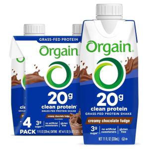 image:imageOrgain Clean Protein Shake Grass Fed Dairy Creamy Chocolate Fudge  20g Whey High Protein Kosher Ready to Drink Low Net Carbs Gluten Free No Soy Ingredients 11 Fl Oz Pack of 12Creamy Chocolate Fudge