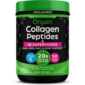 image:imageOrgain Hydrolyzed Collagen Powder  50 Organic Superfoods For Women amp Men 20g Grass Fed Collagen with Vitamin C Unflavored  Hair Skin Nail amp Joint Support Supplement NonGMO Type I amp III 1lb