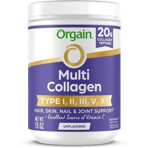 image:imageOrgain Hydrolyzed Multi Collagen Powder for Women amp Men 20g Collagen Supports Hair Skin Nail amp Joint Health Type I II III V X Vitamin C amp Amino Acids NonGMO Unflavored 21 Servings 15oz