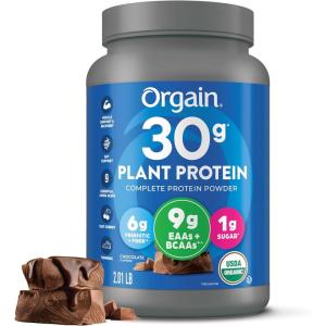 image:imageOrgain Organic 30g Vegan Protein Powder Chocolate 9g EAAs  BCAAs Plant Protein 6g Prebiotic  Fiber 1g Sugar PreWorkout Muscle Support  Recovery  201lb Packaging May VaryChocolate