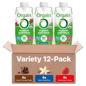 image:imageOrgain Organic Nutritional Protein Shake 16g Grass Fed Whey Protein Meal Replacement 20 Vitamins amp Minerals Fruits amp Vegetables Variety Pack Chocolate Vanilla Strawberry 11 Fl Oz 12 PackVariety Pack