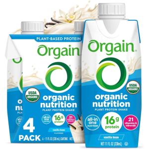 image:imageOrgain Organic Nutritional Vegan Protein Shake Smooth Chocolate  16g Plant Based Protein Meal Replacement 22 Vitamins amp Minerals Fruits amp Vegetables Gluten Free NonGMO 11 Fl Oz Pack of 4Vanilla