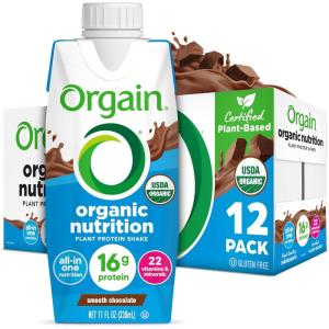 image:imageOrgain Organic Nutritional Vegan Protein Shake Vanilla Bean  16g Plant Based Protein Meal Replacement 21 Vitamins amp Minerals Fruits amp Vegetables Gluten Free NonGMO 11 Fl Oz Pack of 12Chocolate