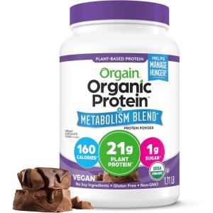 image:imageOrgain Organic Protein  Metabolism Blend Powder Chocolate Fudge  21g Plant Protein 5g Prebiotic Fiber No Lactose Ingredients Low Sugar NonGMO for Shakes amp Smoothies 171 lbChocolate Fudge