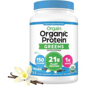 image:imageOrgain Organic Vegan Protein Powder  Greens Creamy Chocolate Fudge  21g Plant Based Protein Gluten Free Dairy amp Lactose Free Soy Free No Sugar Added Iron amp Prebiotics for Gut Health  194lbVanilla Bean