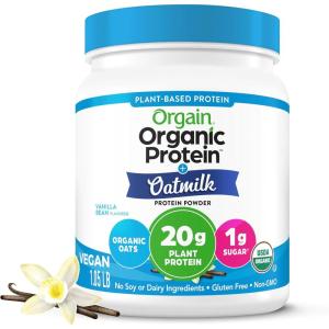 image:imageOrgain Organic Vegan Protein Powder  Oat Milk Vanilla Bean  20g Plant Based Protein Gluten Free No Dairy Soy or Lactose Ingredients Low Sugar NonGMO Kosher For Shakes amp Smoothies  105lbVanilla Bean
