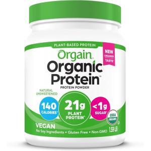 image:imageOrgain Organic Vegan Protein Powder Strawberries amp Cream  21g Plant Based Protein 4g Prebiotic Fiber Low Net Carb No Lactose Ingredients No Added Sugar NonGMO For Shakes amp Smoothies 203 lbNatural Unsweetened