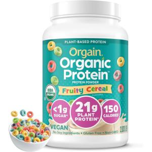 image:imageOrgain Organic Vegan Protein Powder Strawberries amp Cream  21g Plant Based Protein 4g Prebiotic Fiber Low Net Carb No Lactose Ingredients No Added Sugar NonGMO For Shakes amp Smoothies 203 lbFruity Cereal